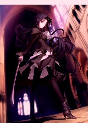 1girl, black_hair, bow, bowtie, bullet_butlers, ddd, female_focus, from_behind