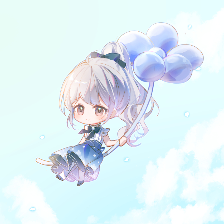 1girl, absurdres, ahoge, back_bow, bare_arms, bare_shoulders, black_bow, black_bowtie