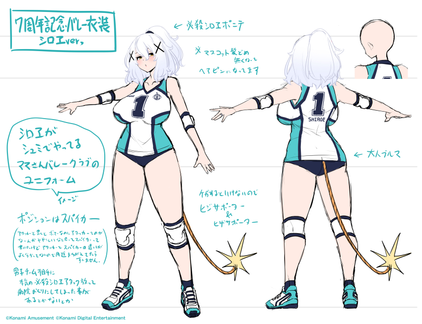 absurdres, blonde_hair, bombergirl, bombergirl_official, breasts, elbow_pads, highres, knee_pads