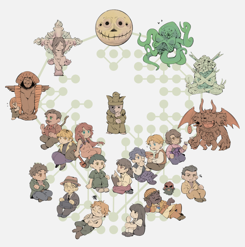 6+boys, 6+girls, ^_^, abella_(fear_&amp;_hunger), absurdres, alll-mer_(fear_&amp;_hunger), arm_sling, august_(fear_&amp;_hunger)