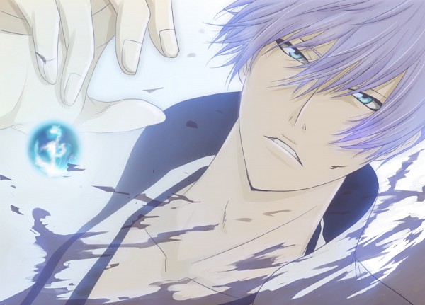 1boy, bleach, blue_eyes, ichimaru_gin, male_focus, marble, shiroyasha, solo