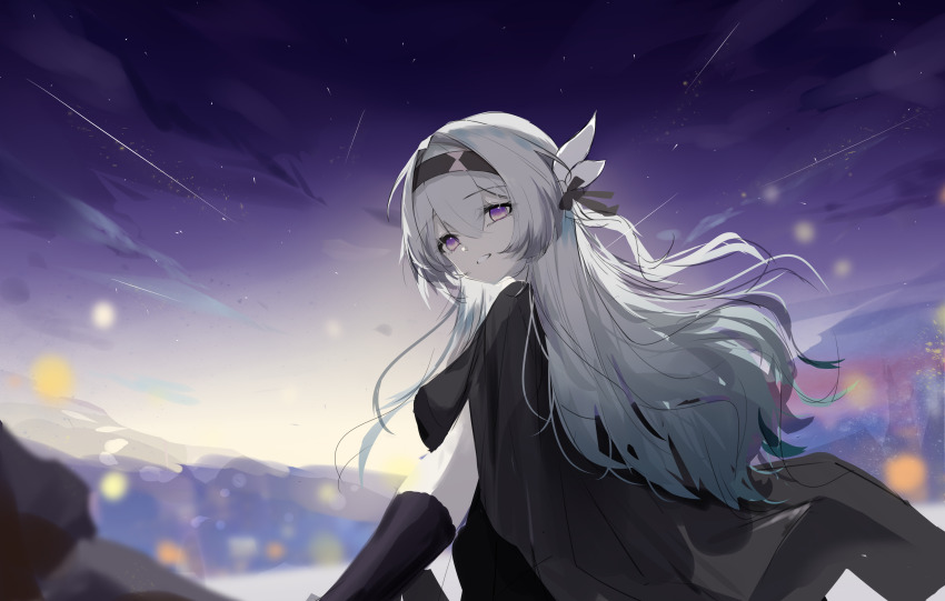 1girl, absurdres, bow, cape, firefly_(honkai:_star_rail), from_behind, hair_between_eyes, hair_intakes