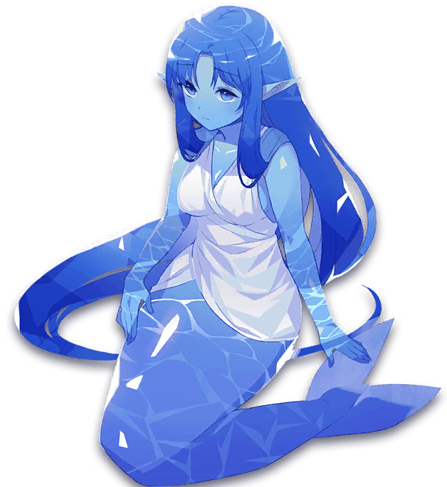 1girl, blue_eyes, blue_hair, blue_skin, colored_skin, dress_shirt, liquid_body, looking_at_viewer