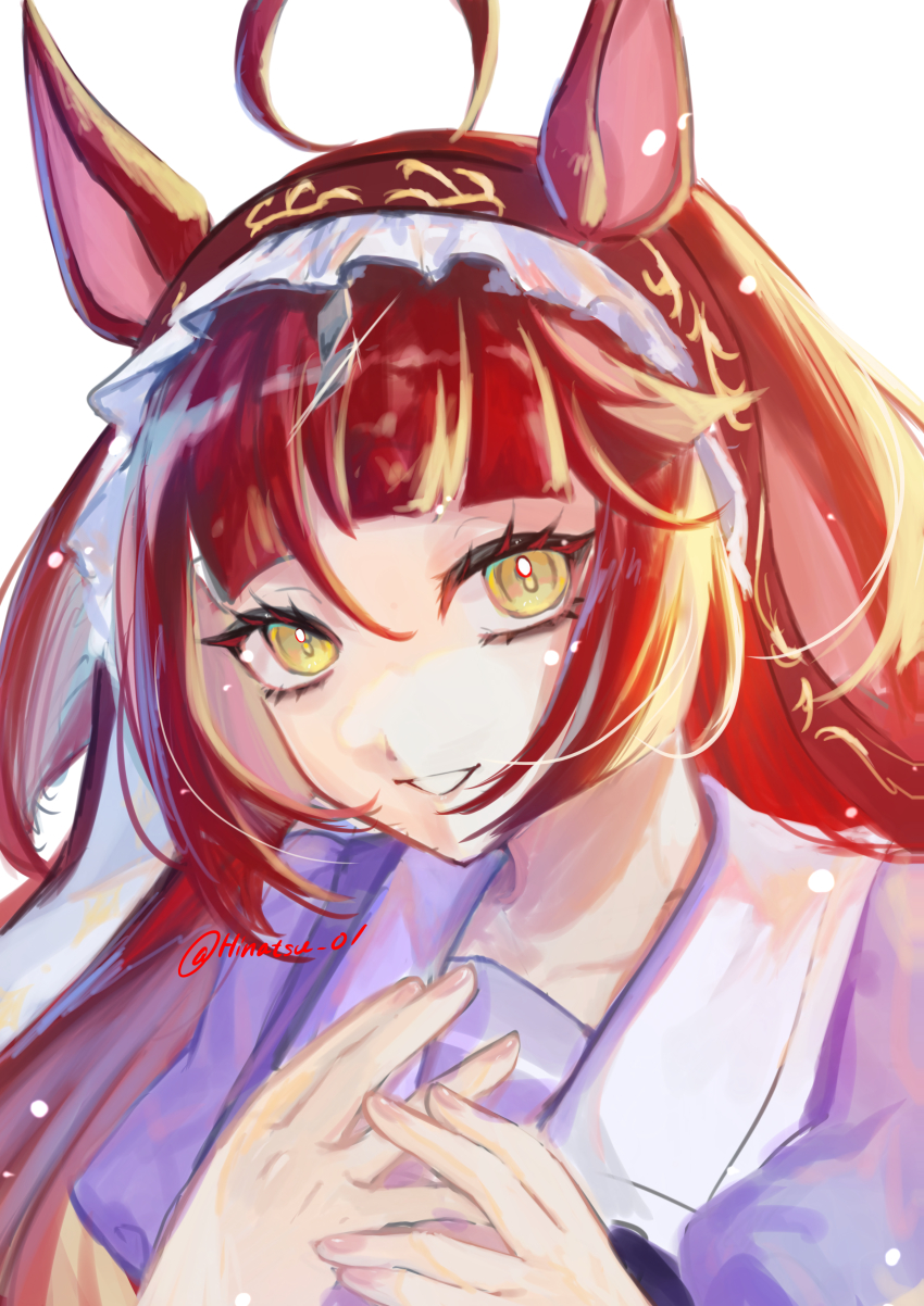 1girl, absurdres, ahoge, animal_ears, blunt_bangs, blunt_ends, hairband, highres