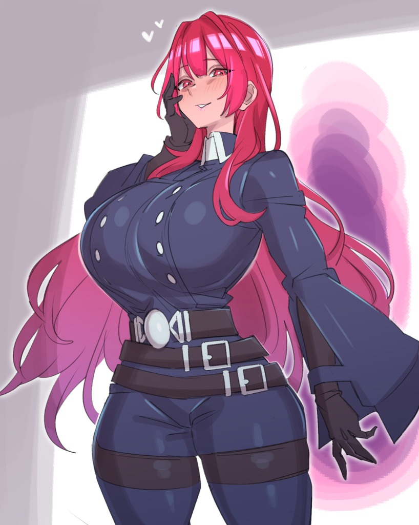 1girl, belt, breasts, buttons, double-breasted, duel_monster, exosister_karmael, exosister_martha