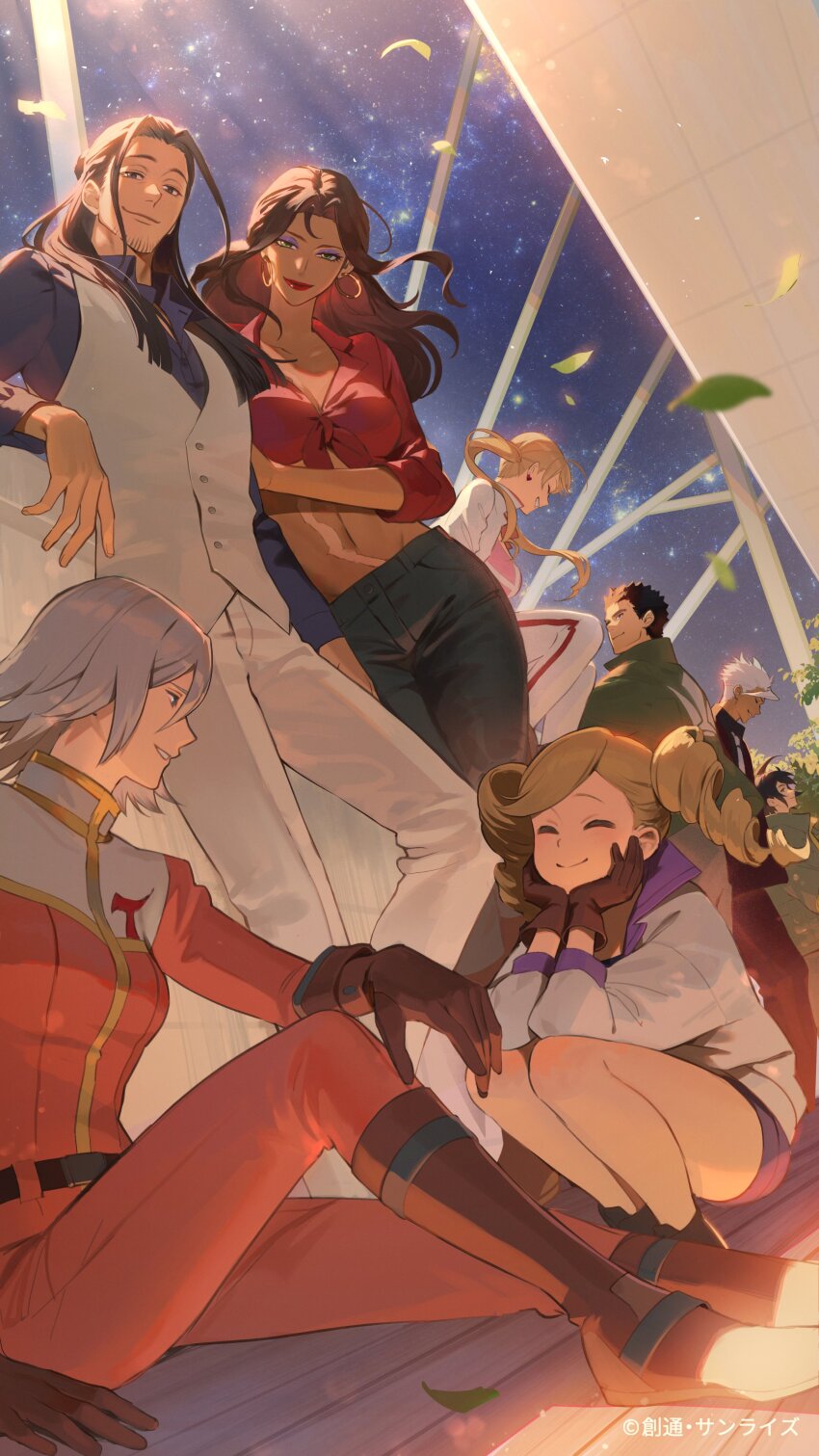 4boys, 4girls, absurdres, akihiro_altland, amida_arca, azee_gurumin, black_hair, black_pants