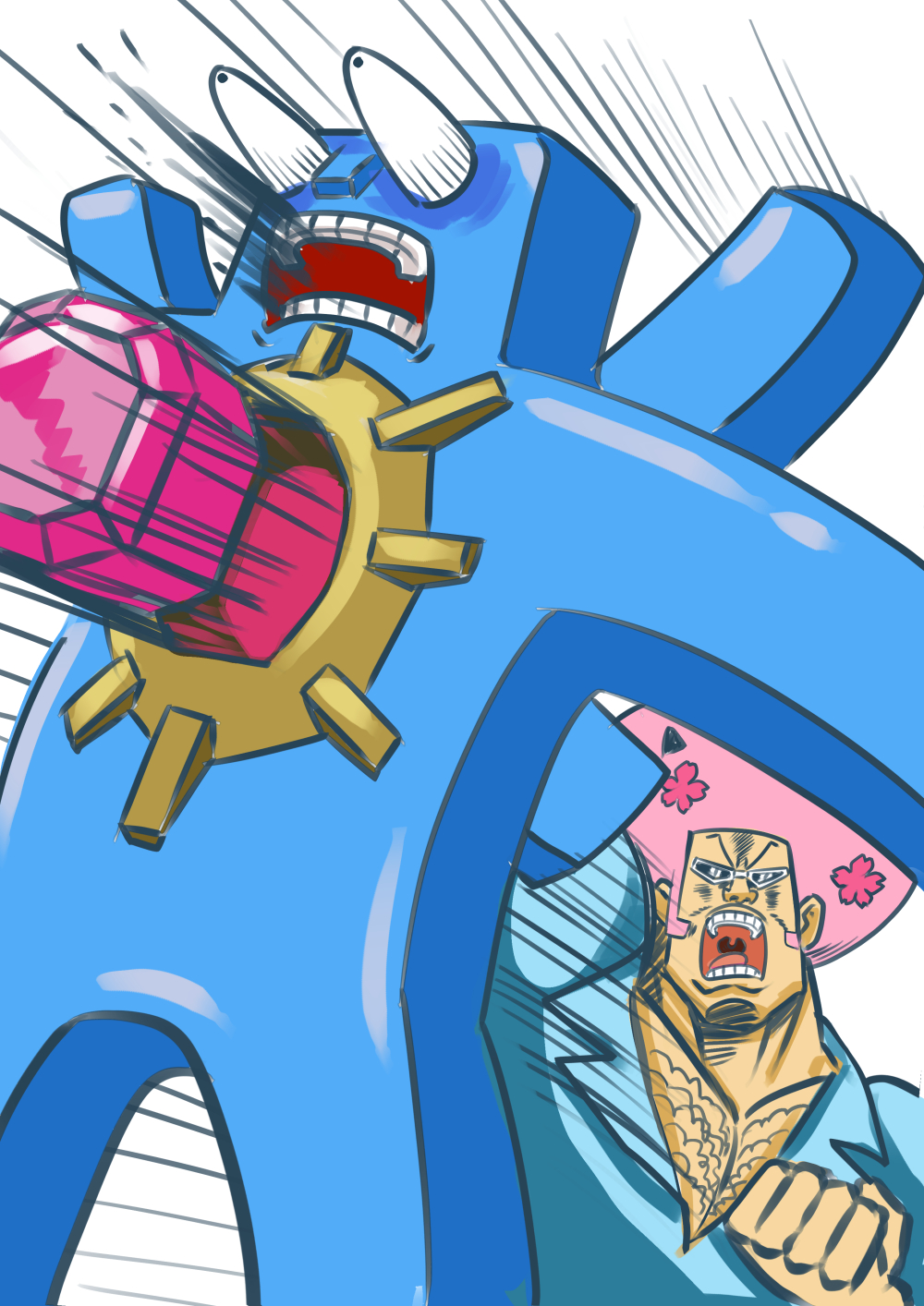 2boys, afro, bobobo-bo_bo-bobo, bobobo-bo_bo-bobo_(character), fusion, gem, gen_1_pokemon, highres