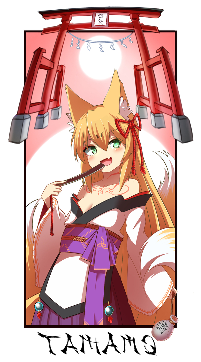 bottle, hand_fan, highres, kitsune, kyuubi, mon-musu_quest!, mon-musu_quest:_paradox, multiple_tails
