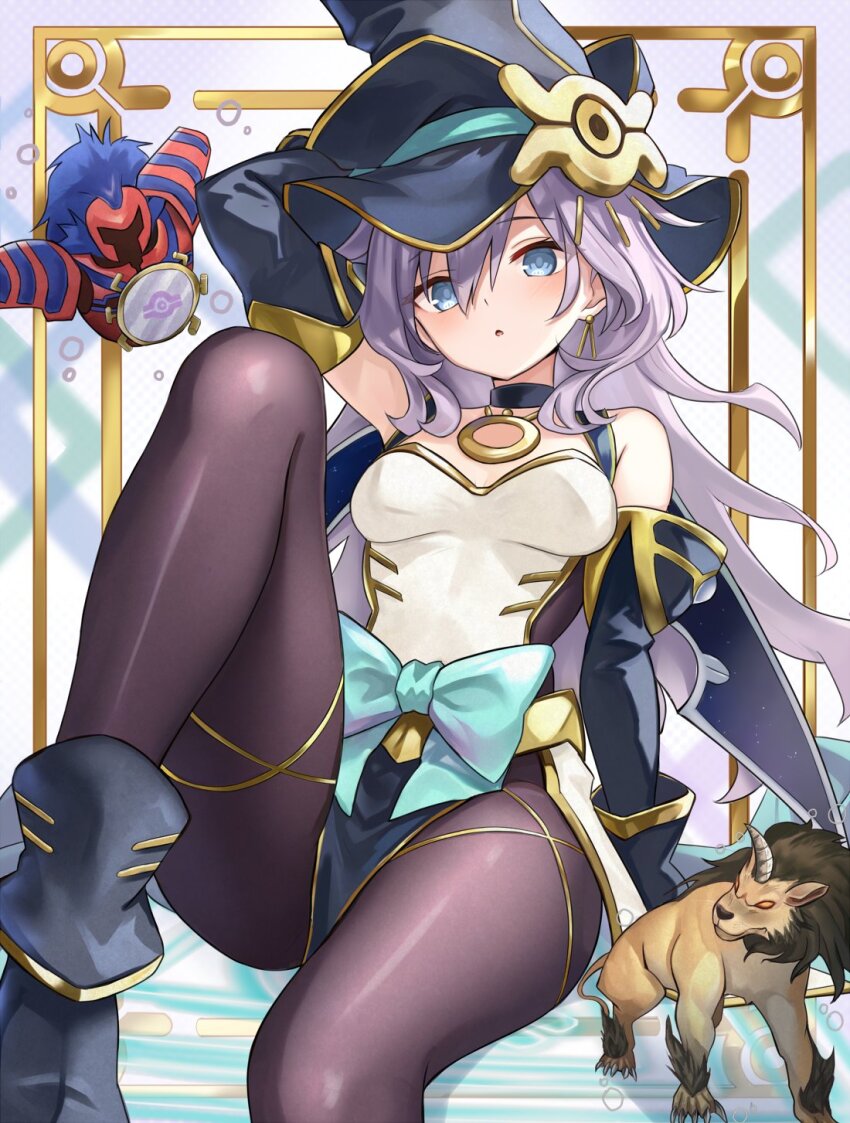 1girl, :o, ankle_boots, arm_behind_head, arm_up, armor, black_boots, black_choker