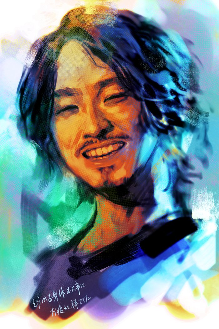 1boy, black_hair, black_shirt, blurry, blurry_background, hungry_clicker, kakeru_(gamer), male_focus, real_life, shirt, short_hair, solo, translation_request, wavy_hair