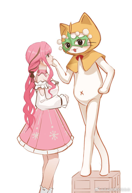 1girl, ahoge, animal, arm_cutout, bare_shoulders, black_bow, black_eyes, black_ribbon