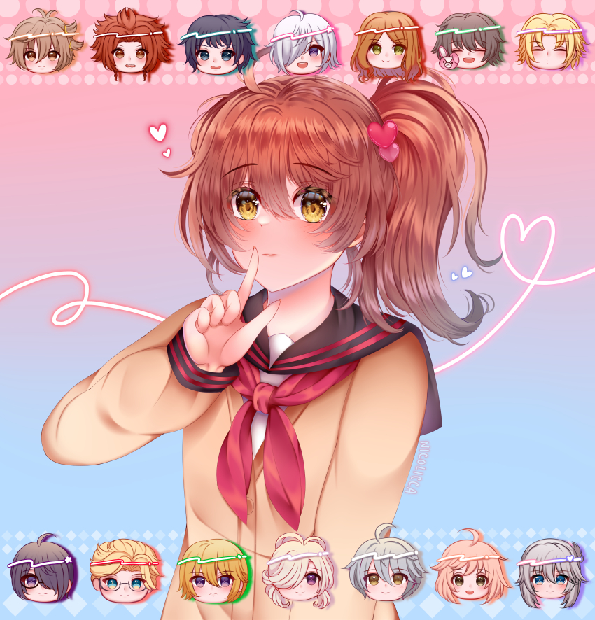 absurdres, ahoge, asahina_azusa, asahina_fuuto, asahina_hikaru_(brothers_conflict), asahina_iori, asahina_kaname, asahina_louis