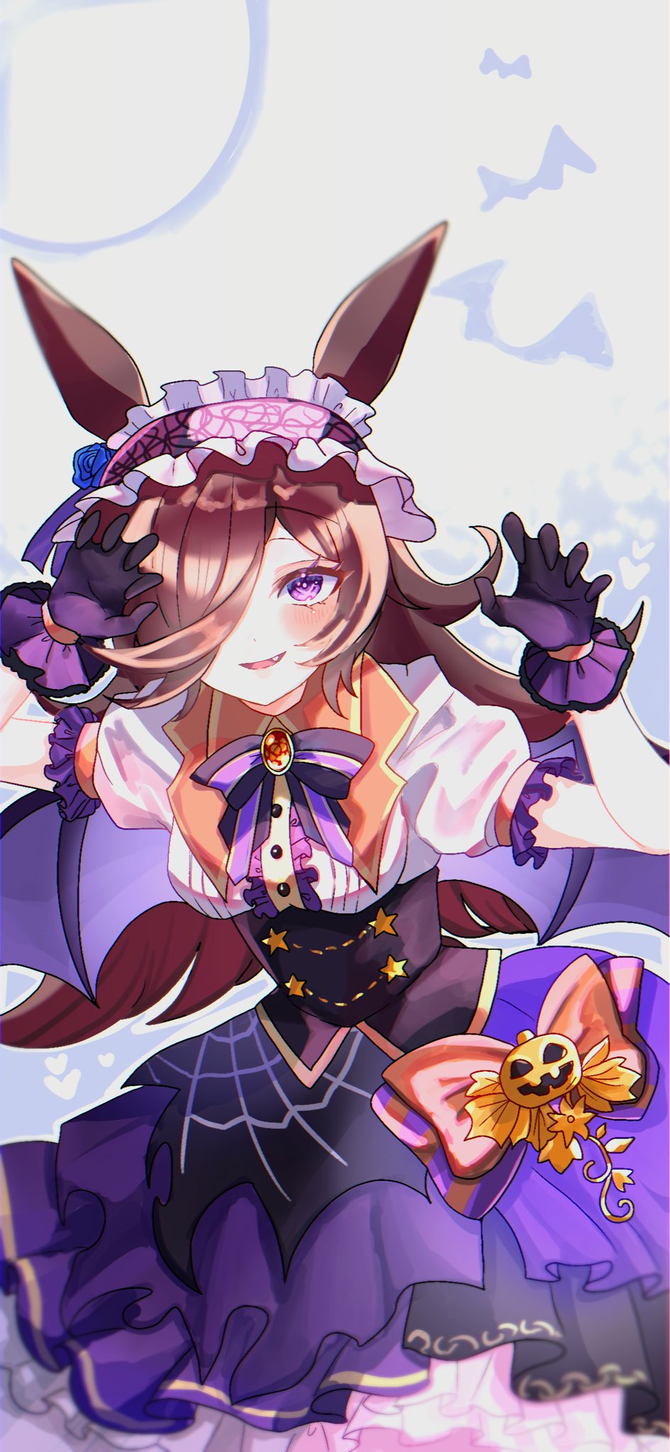 1girl, animal_ears, bat_(animal), bat_wings, black_gloves, blush, bow, breasts