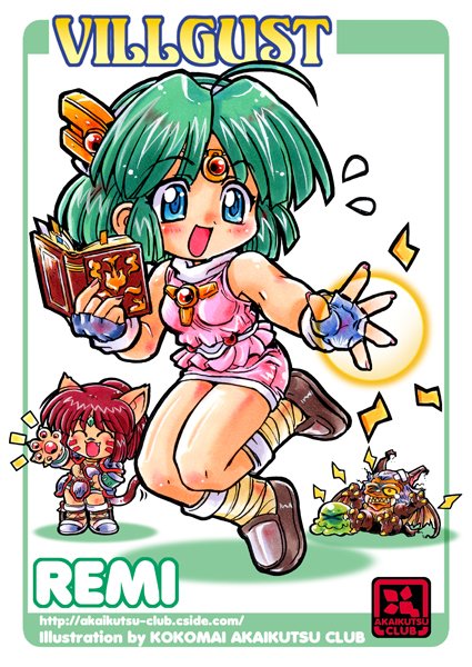 1boy, 2girls, :d, ^_^, ahoge, animal_ears, armor, artist_name