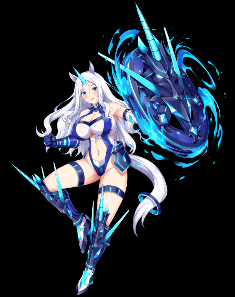 1girl, animal_ears, blue_eyes, blue_gloves, blush, breasts, choukou_(alicesoft), choukou_taisen_escalation_heroines