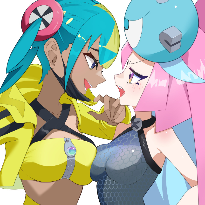 2girls, absurdres, canari_(pokemon), dark-skinned_female, dark_skin, highres, iono_(pokemon), multiple_girls, nintendo, octpus, pokemon, pokemon_legends:_z-a, pokemon_scarlet_and_violet