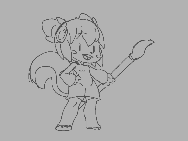 1girl, achille_bibard, animated, animated_gif, blush_stickers, commentary, deformed, dress