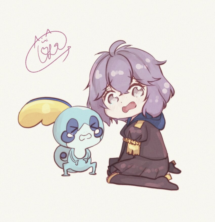 1girl, bernadetta_von_varley, black_boots, black_skirt, blush, boots, commentary_request, crossover