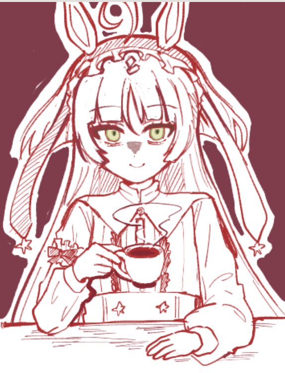 1girl, ahoge, animal_ears, breasts, closed_mouth, coffee_mug, cup, ewa_(ewa0310)