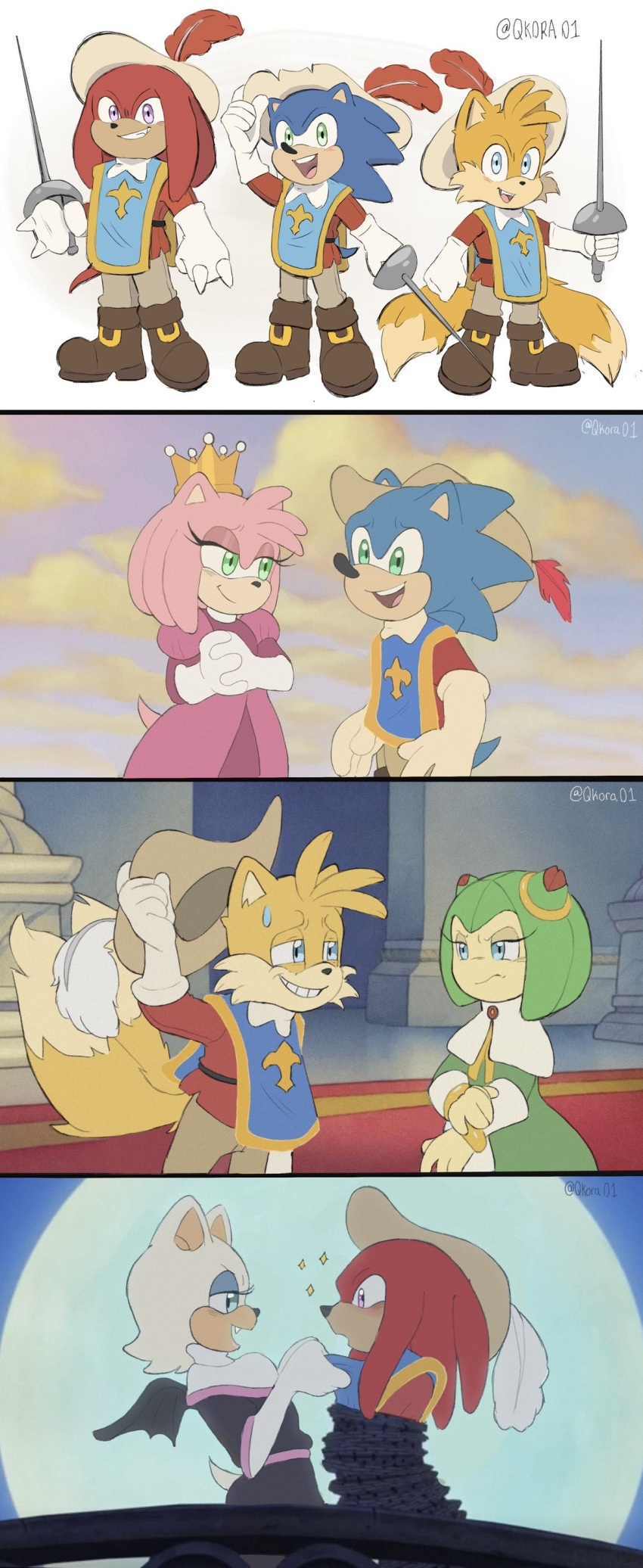 4koma, absurdres, amy_rose, annoyed, armor, bat_wings, blonde_hair, blue_eyes