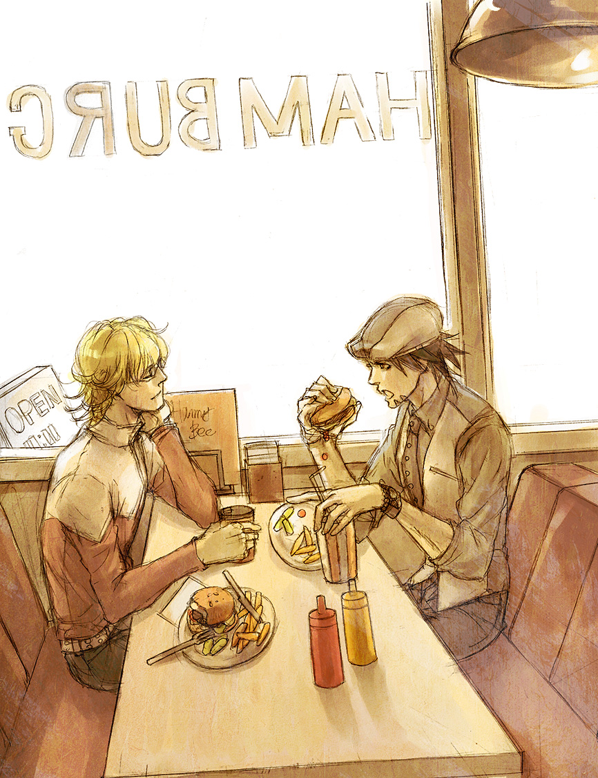 10s, 2boys, bad_id, bad_pixiv_id, barnaby_brooks_jr., blonde_hair, brown_eyes, brown_hair