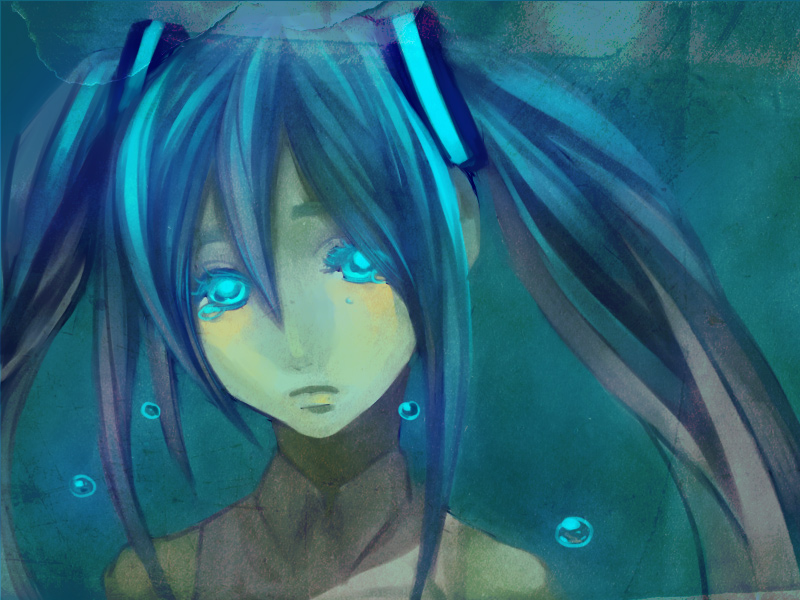 1girl, aqua_eyes, aqua_hair, bad_id, bad_pixiv_id, bare_shoulders, eyelashes, female_focus