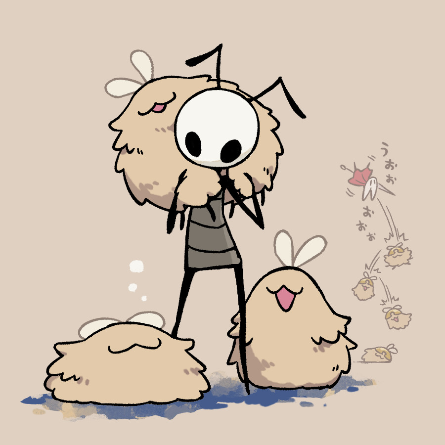 1boy, 1girl, :3, antennae, arthropod_boy, arthropod_girl, brown_background, cloak