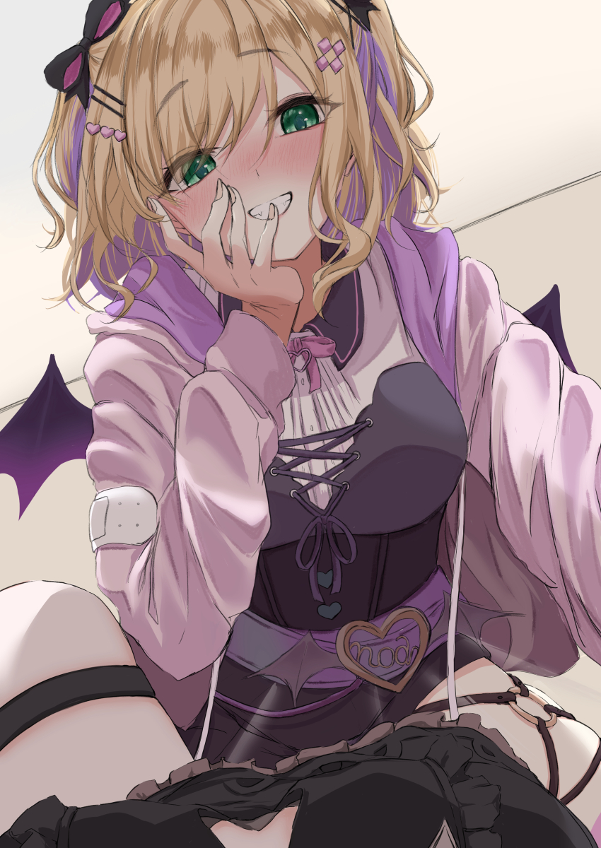 2girls, absurdres, asumi_sena, asumi_sena_(3rd_costume), belt, black_ribbon, blush, breasts