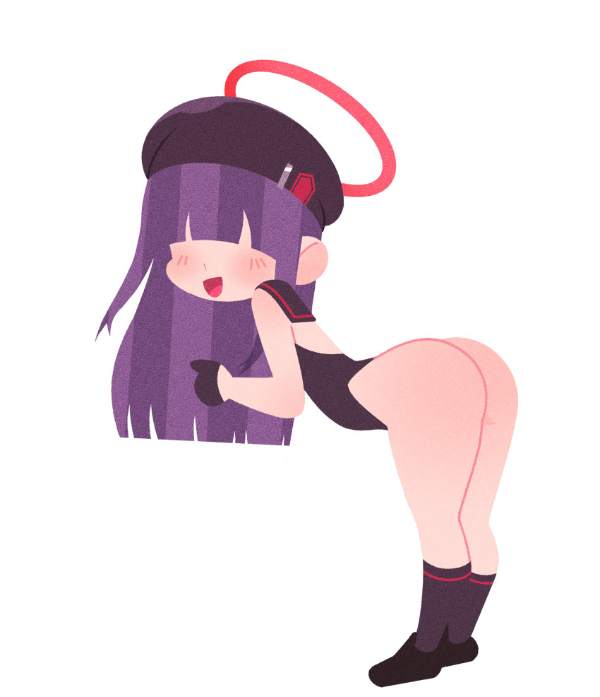 1girl, absurdres, ass, backless_leotard, bent_over, beret, black_gloves, black_hat