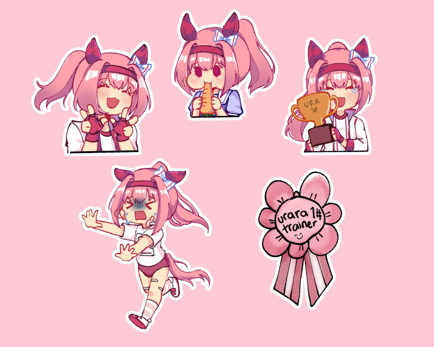 absurdres, animal_ears, bandaid, bandaid_on_leg, bow, buruma, ear_bow, ear_covers