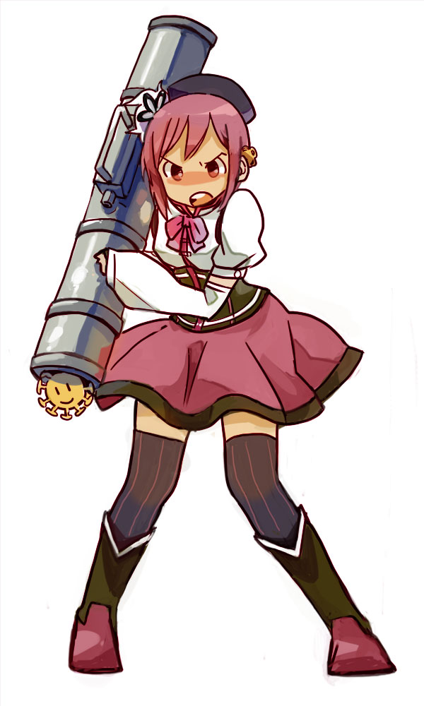 1girl, angry, arm_warmers, boots, bow, cosplay, female_focus, full_body