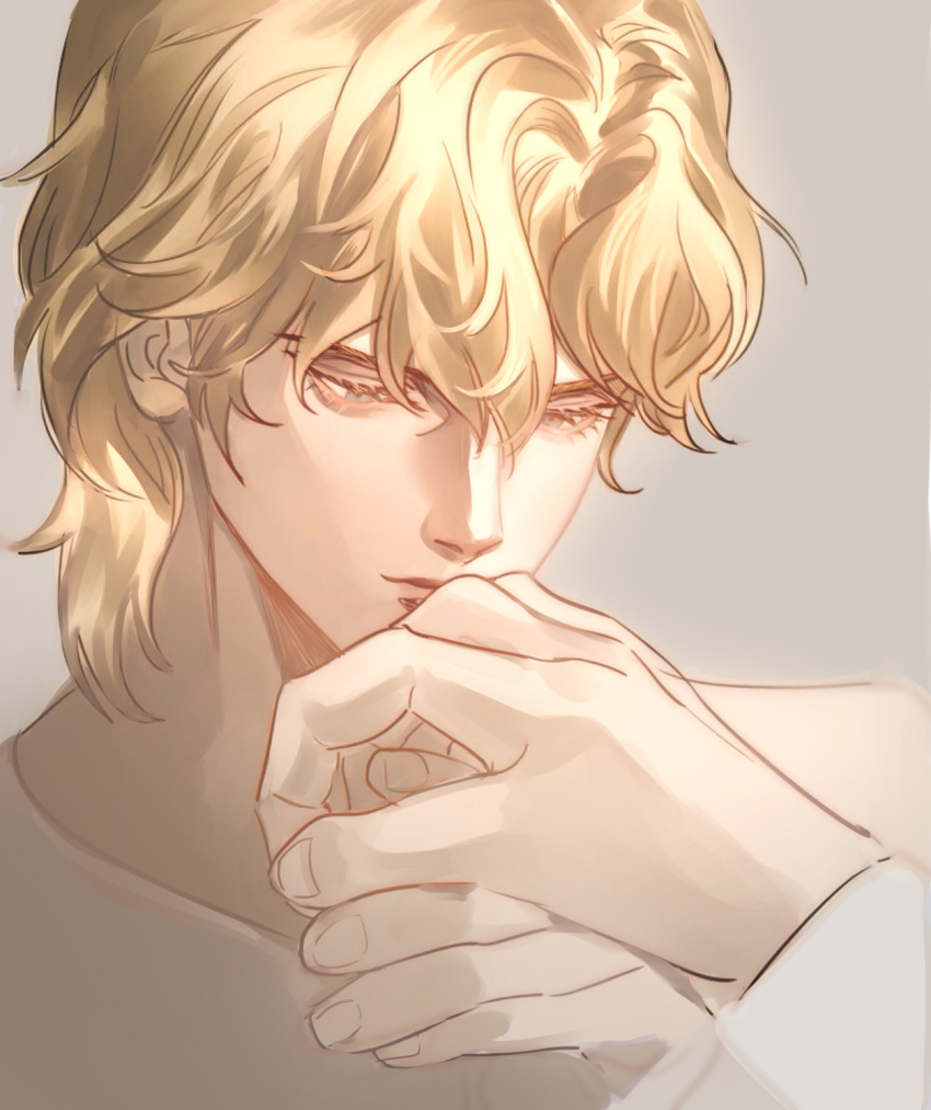 androgynous, bishounen, blonde_hair, blue_eyes, crive, ginga_eiyuu_densetsu, highres, kiss, kissing_hand, reinhard_von_lohengramm, siegfried_kircheis, upper_body, yaoi