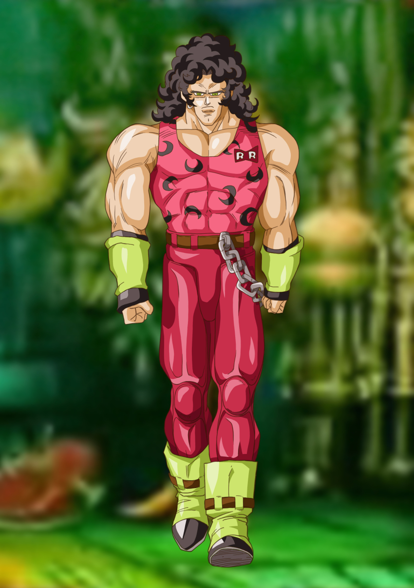 1boy, absurdres, android_16, boots, capcom, chain, cosplay, deka_master