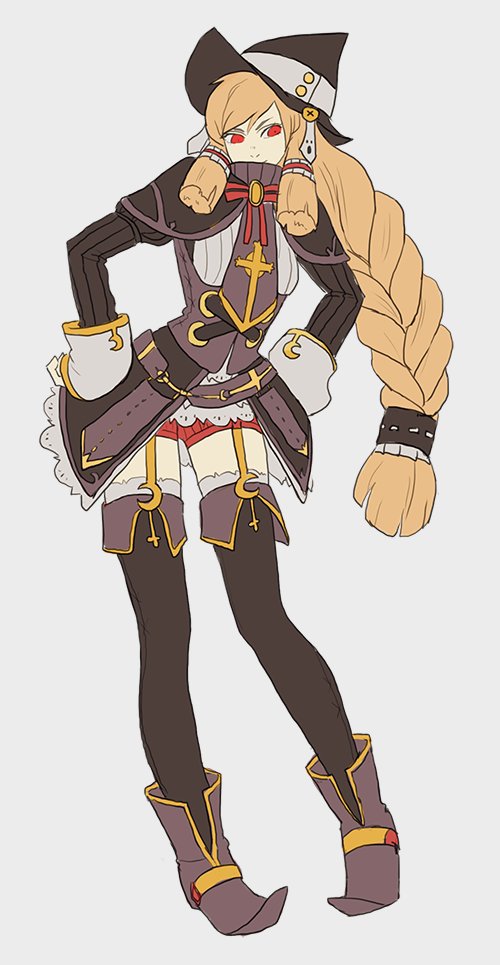 1girl, armor, black_thighhighs, blonde_hair, boots, braid, brooch, contrapposto