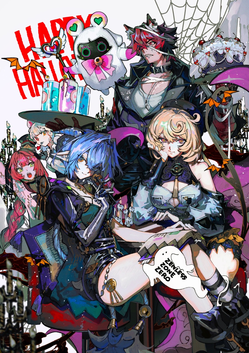 1boy, 2others, 4girls, absurdres, accessories, alice_thymefield, animal, animal_ear_fluff