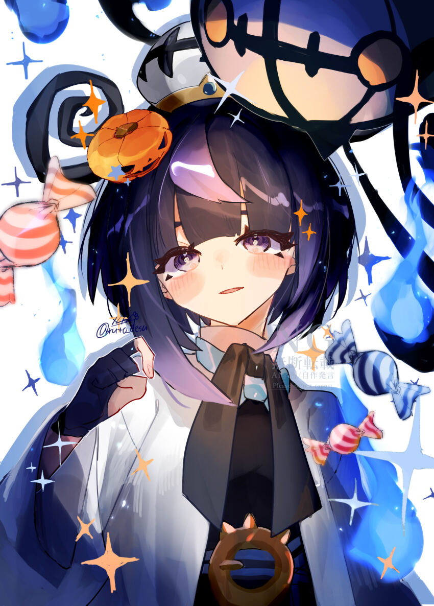 1girl, :d, absurdres, belt, belt_buckle, black_dress, black_hair, bob_cut