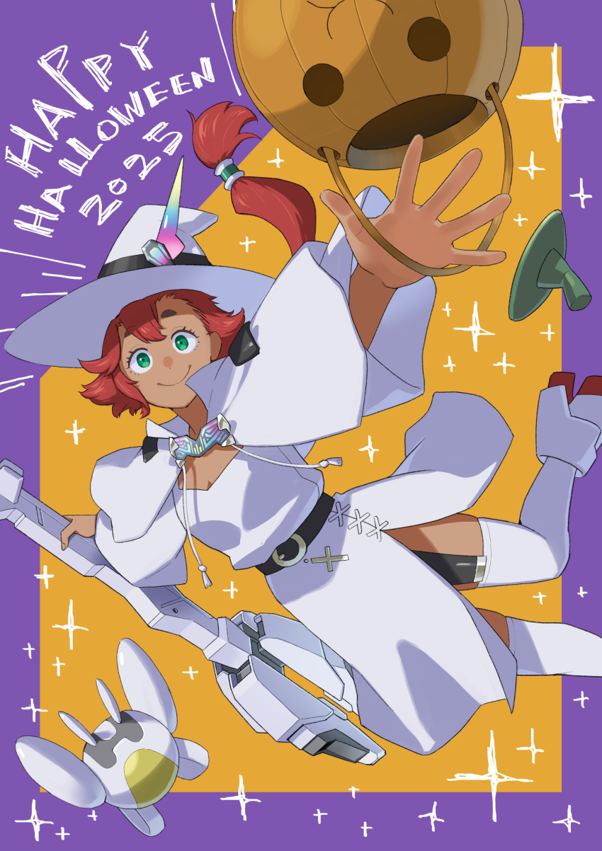 1girl, 2025, commentary_request, dark-skinned_female, dark_skin, female_focus, green_eyes, gundam