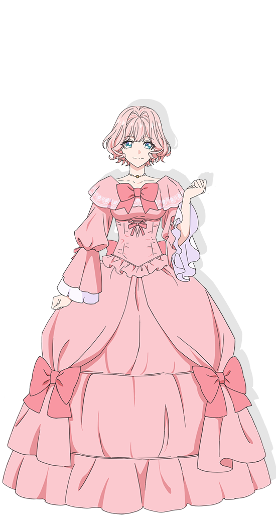 1girl, blue_eyes, closed_mouth, dress, hand_up, jewelry, long_sleeves, looking_at_viewer