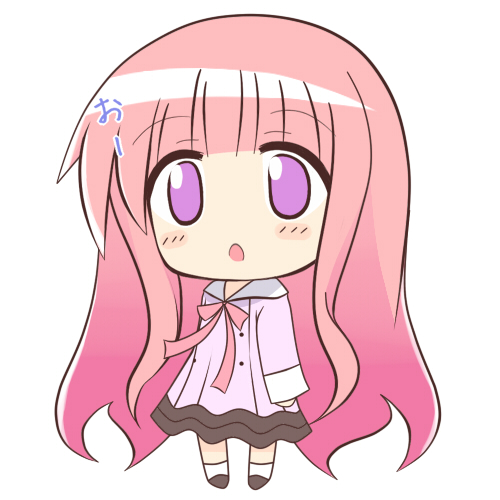 10s, 1girl, blush_stickers, chibi, female_focus, full_body, hakamada_hinata, long_hair