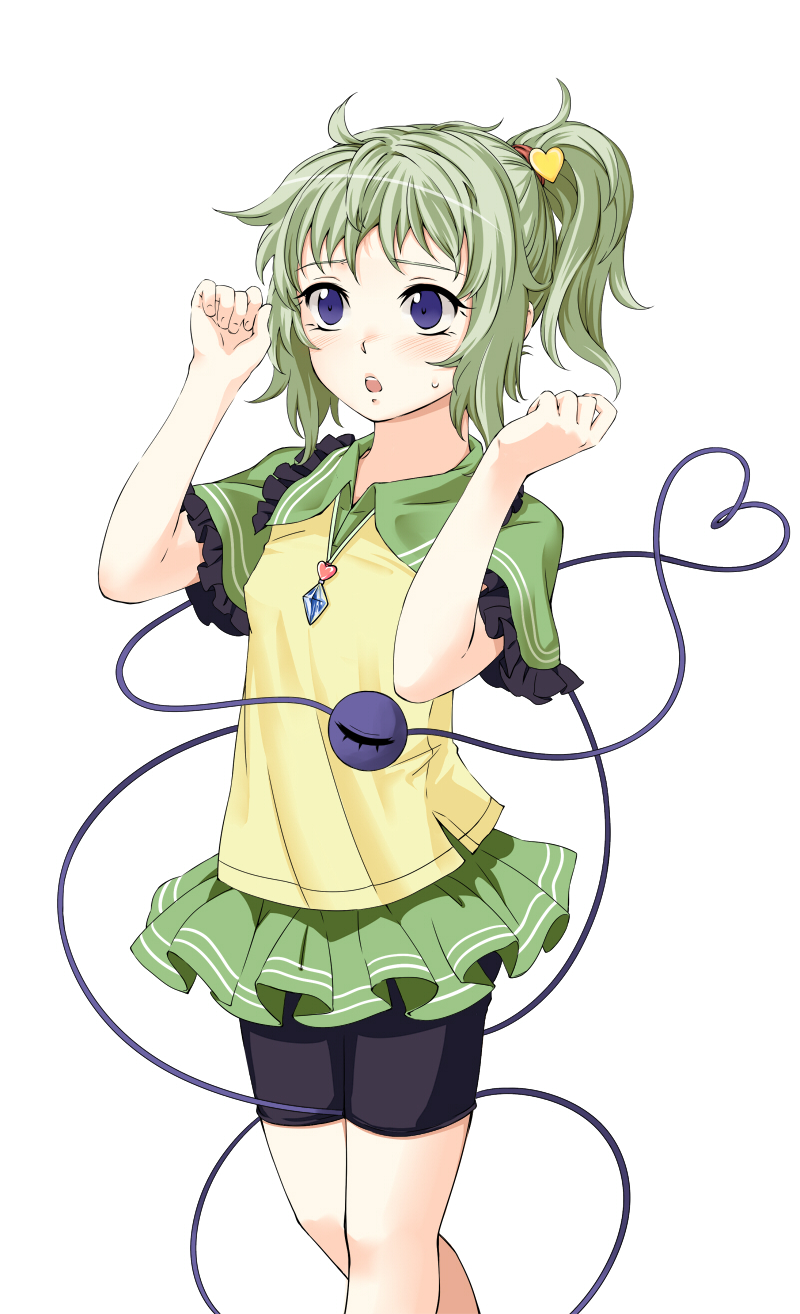 1girl, adapted_costume, alternate_hairstyle, bike_shorts, bike_shorts_under_skirt, blue_eyes, blush, female_focus