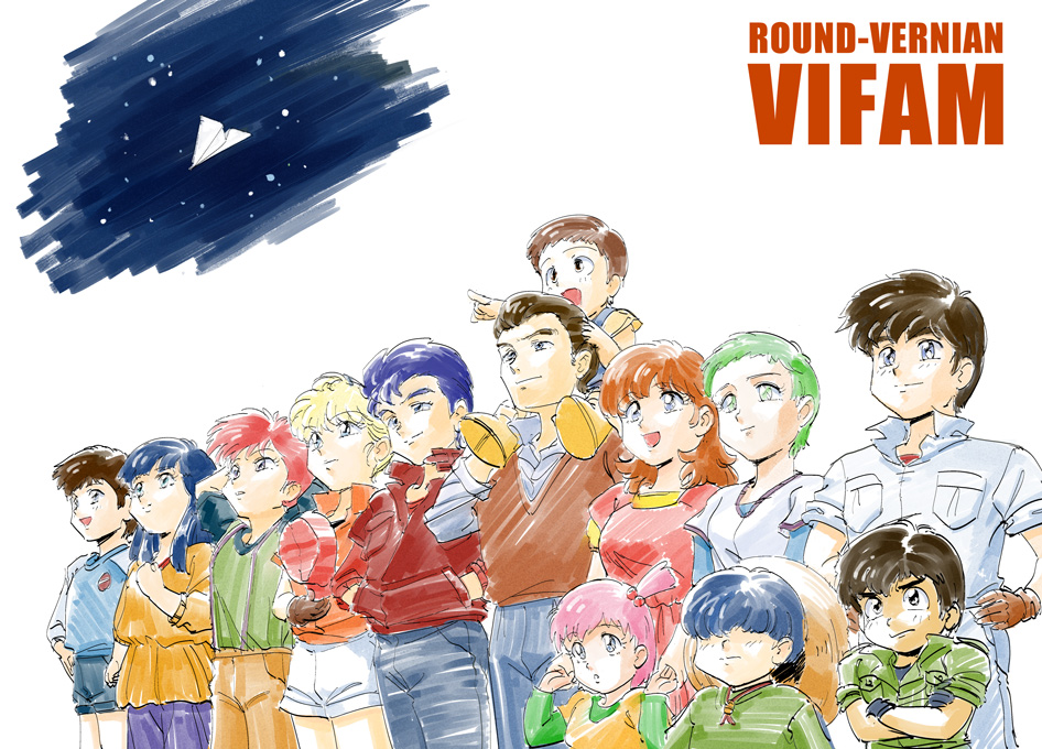 1980s_(style), 1990s_(style), 6+boys, 6+girls, barts_lyan, black_eyes, black_hair, blonde_hair