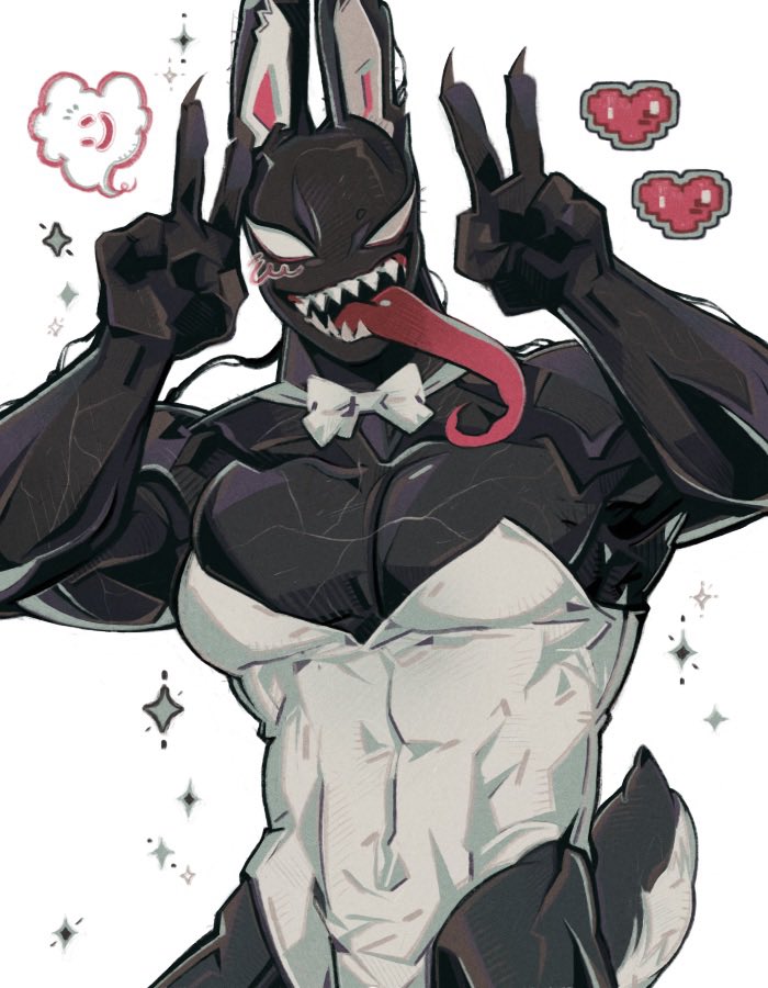 1boy, alternate_costume, animal_ears, black_skin, bow, bowtie, colored_skin, covered_navel