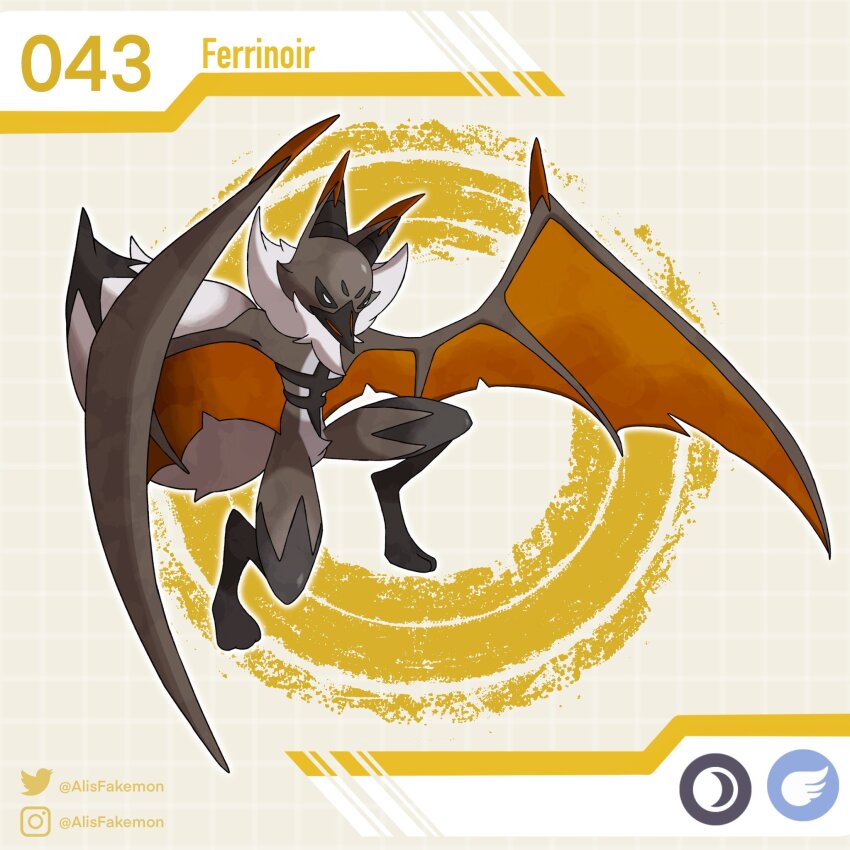 alisfakemon, animal_ears, artist_name, bat_ears, bat_wings, brown_fur, character_name, fakemon