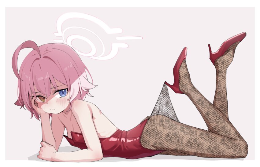 1girl, ahoge, arsyky14, ass, bare_shoulders, black_pantyhose, blue_archive, blue_eyes