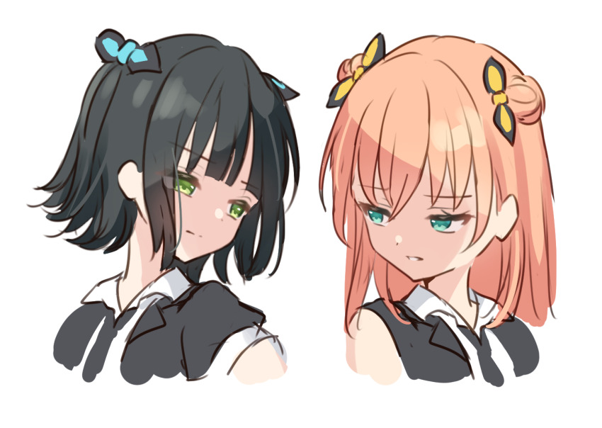 2girls, 5th_live_tour_~4pair_power_spread!!!!~, :|, alt_text, atarayo_hanabi, bare_shoulders, black_hair, black_jacket