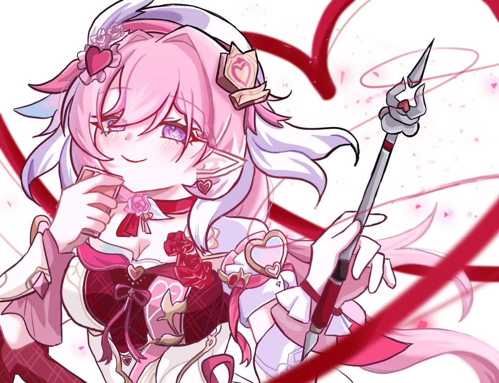 1girl, beret, breasts, commentary, diamond-shaped_pupils, diamond_(shape), dress, earrings