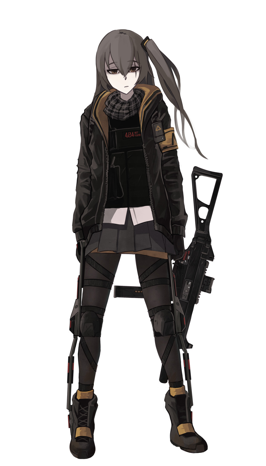 1girl, 404_logo_(girls'_frontline), absurdres, armband, body_armor, bulletproof_vest, coat, girls'_frontline