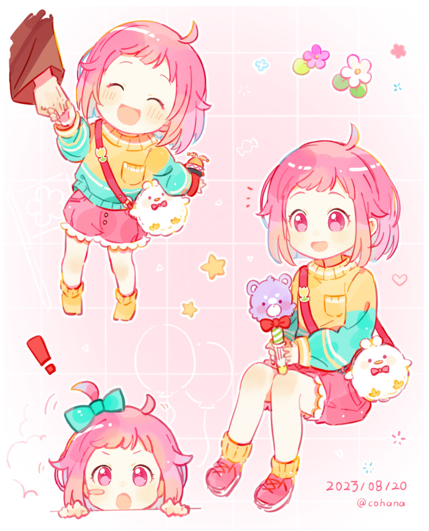 !, 1boy, 1girl, 2023, :d, :o, ^_^, aged_down