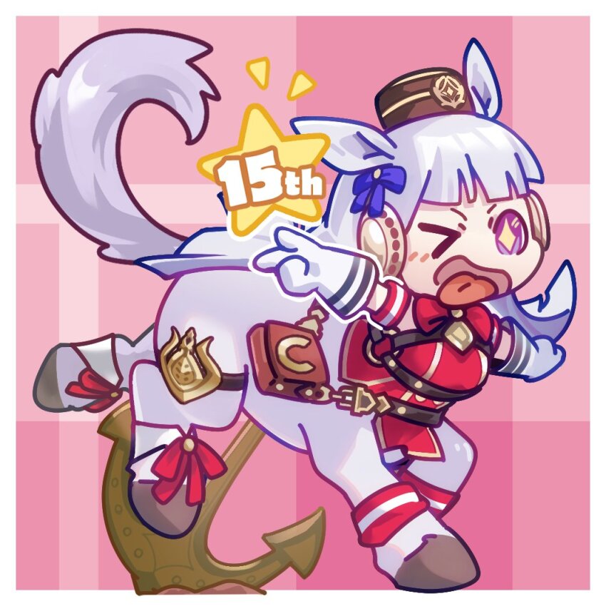 12_billion_yen_incident, 1girl, anchor, animal_ears, armband, belt_pouch, blunt_bangs, blush