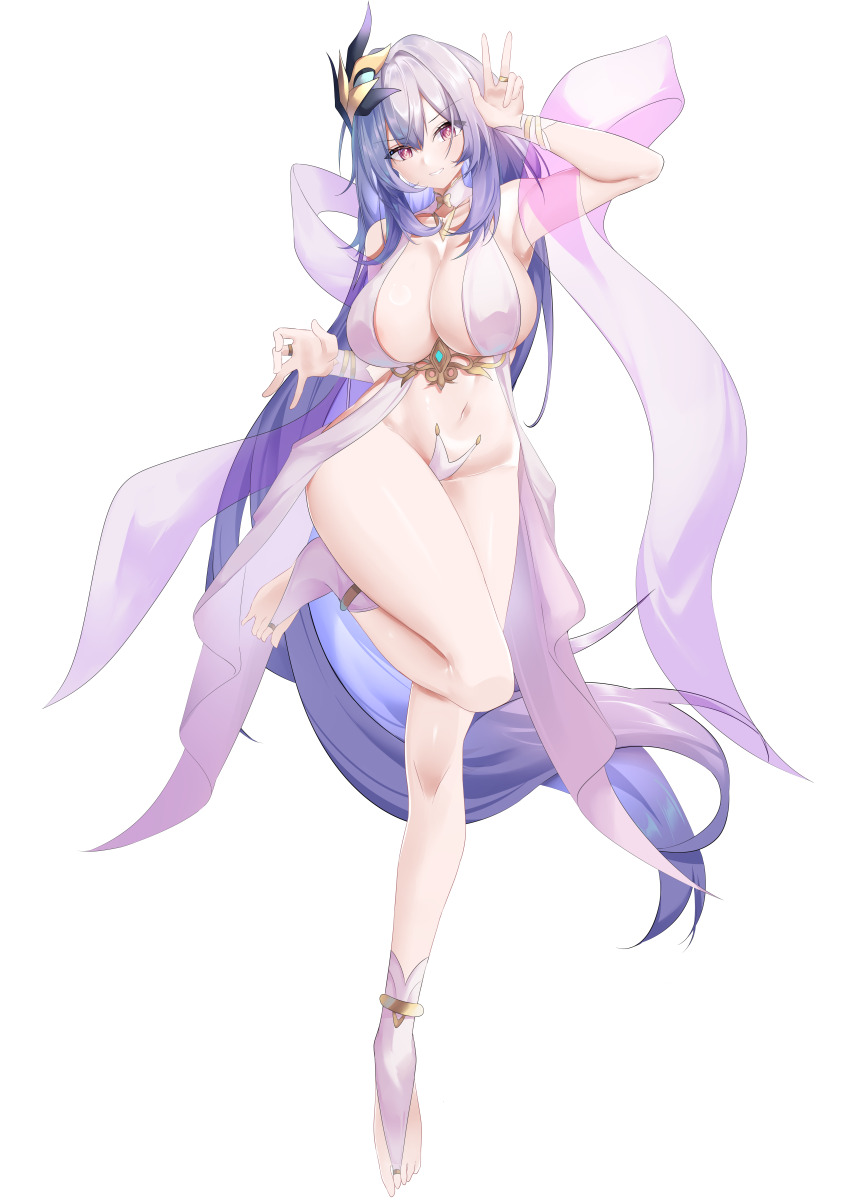 1girl, absurdres, alternate_breast_size_(larger), armpits, blue_hair, breasts, chinese_commentary, commentary_request
